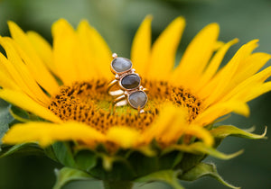 Grey Moonstone Triplet + Gold Ring