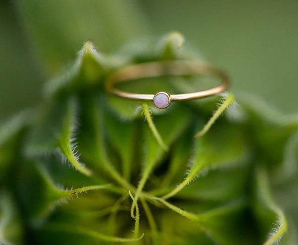 Teeny Tiny Opal + Gold Ring