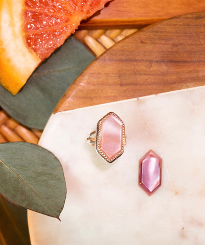 Mother of Pearl Hex Ring