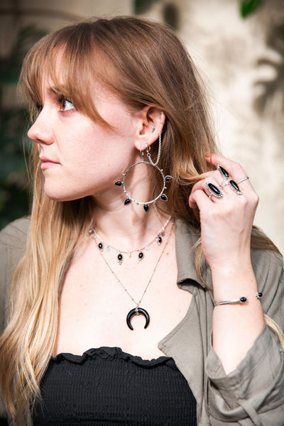 Onyx Open Cuff Bracelet