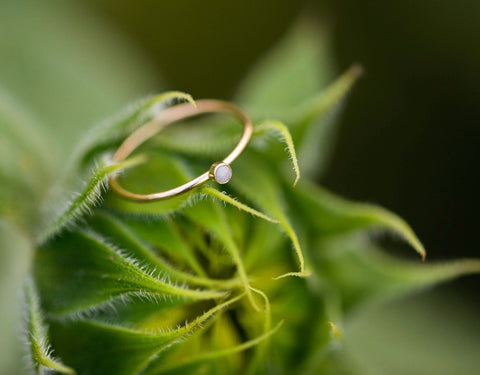 Teeny Tiny Opal + Gold Ring