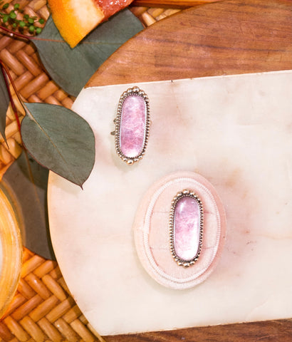 Lepidolite Adorned Ring