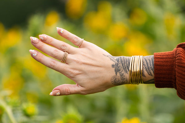 Plain Gold Beaded Band