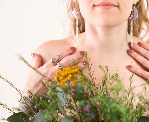 Nomad Peach Moonstone Ring