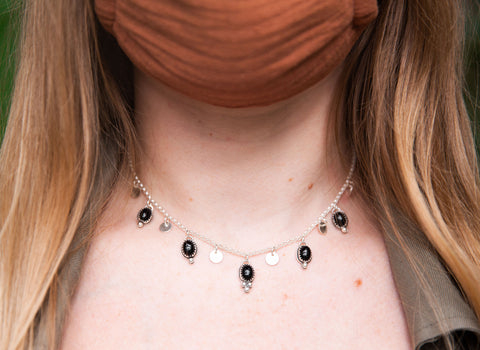 Onyx Bali Charm Choker