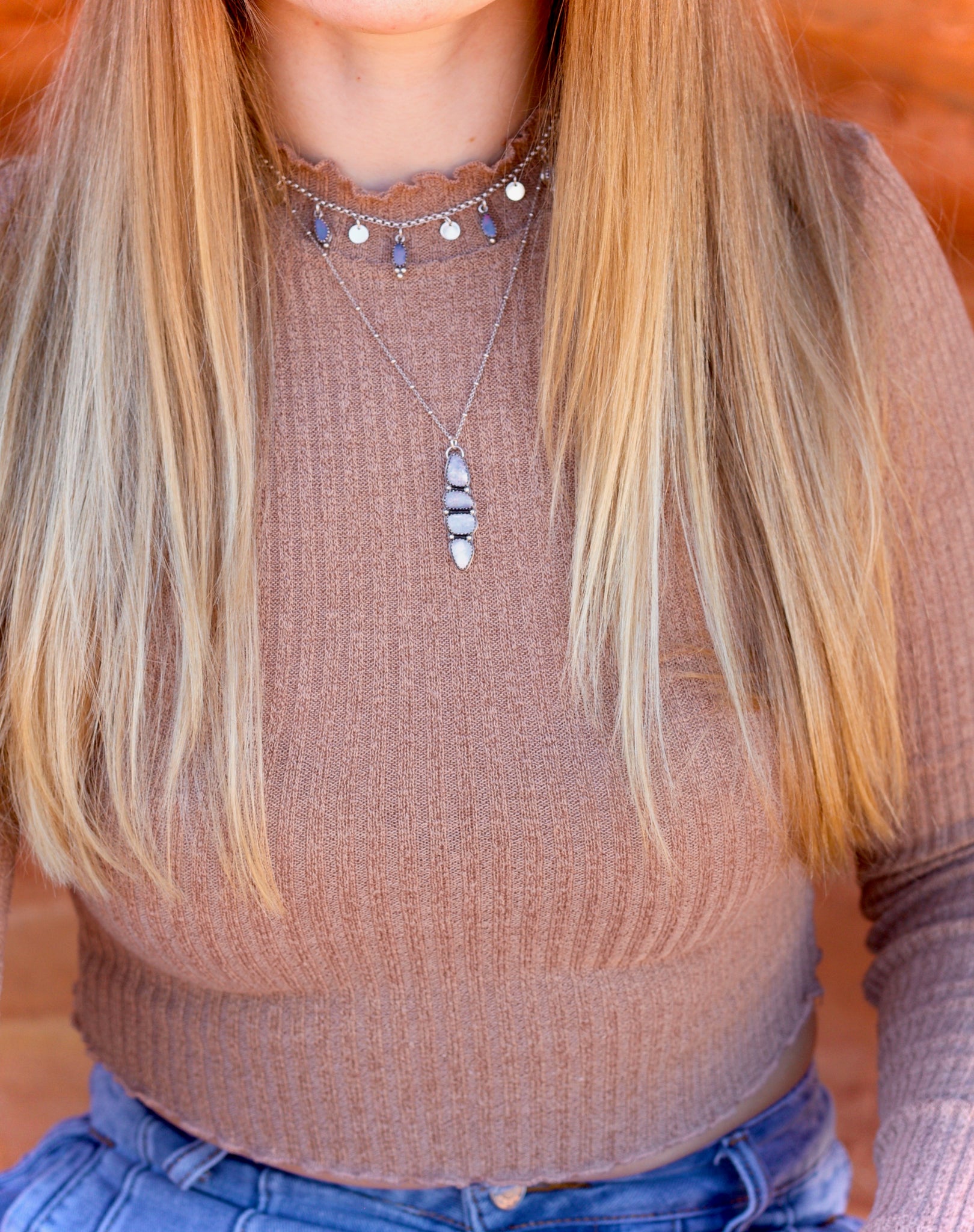 Opal Cluster Necklace