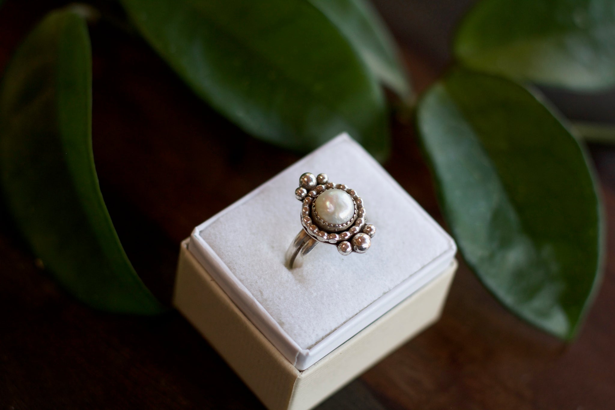 In Orbit Pearl Ring
