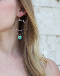 Twisted Turquoise Eclipse Hoops