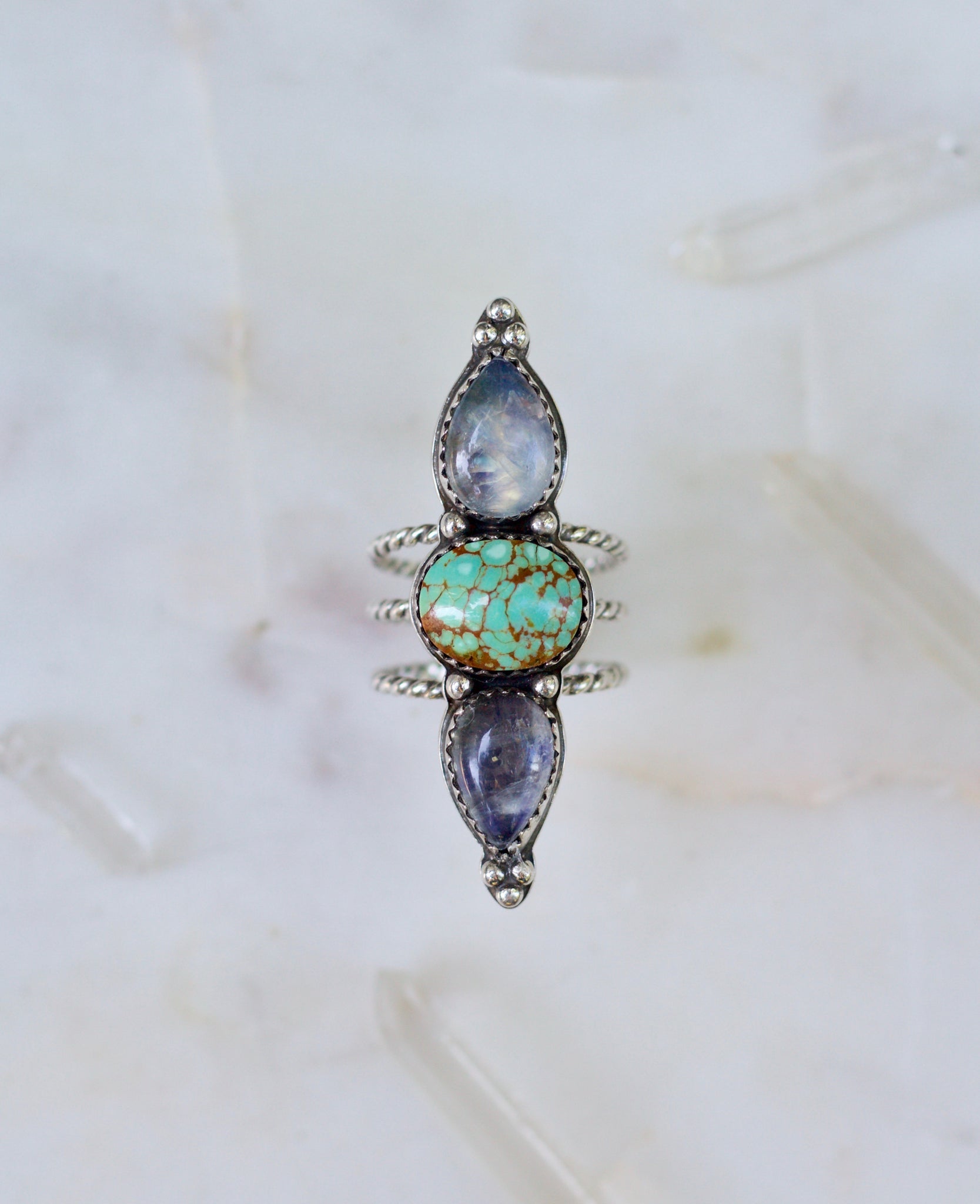 Cumpas Turquoise + Moonstone Ring
