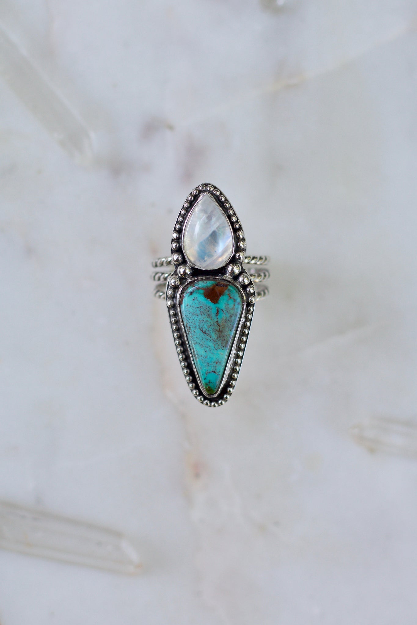 Royston Turquoise + Moonstone Ring