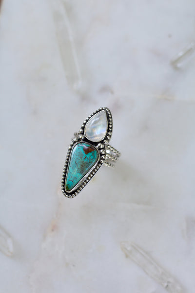 Royston Turquoise + Moonstone Ring