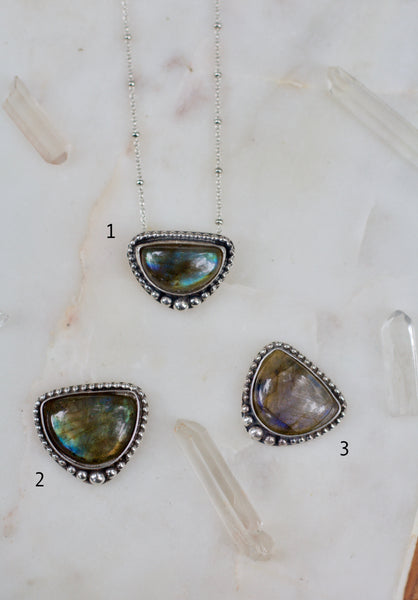Labradorite Half Moon Necklace