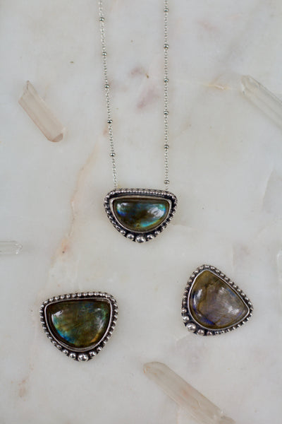 Labradorite Half Moon Necklace