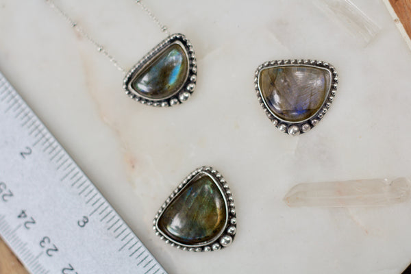 Labradorite Half Moon Necklace