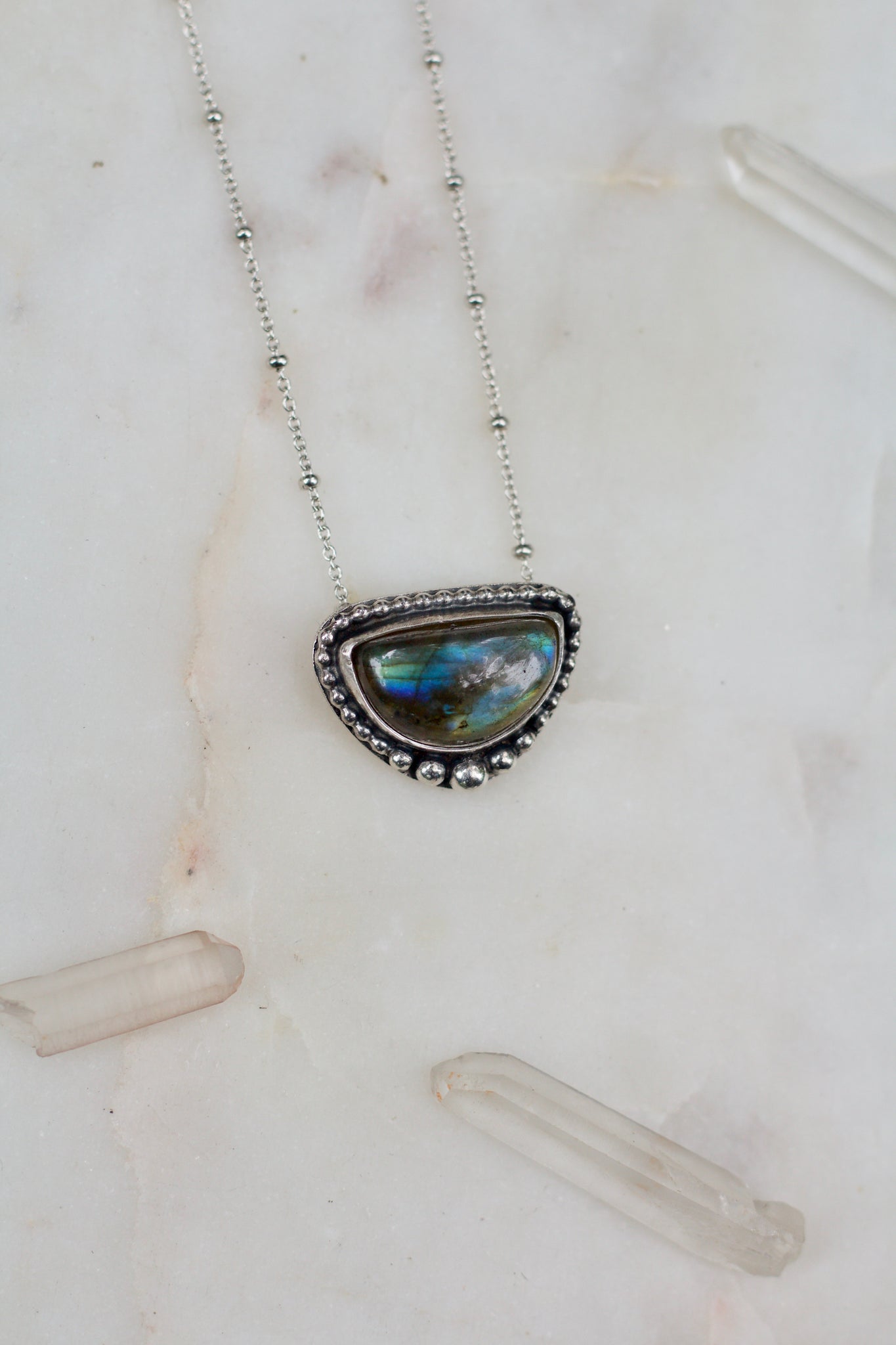 Labradorite Half Moon Necklace