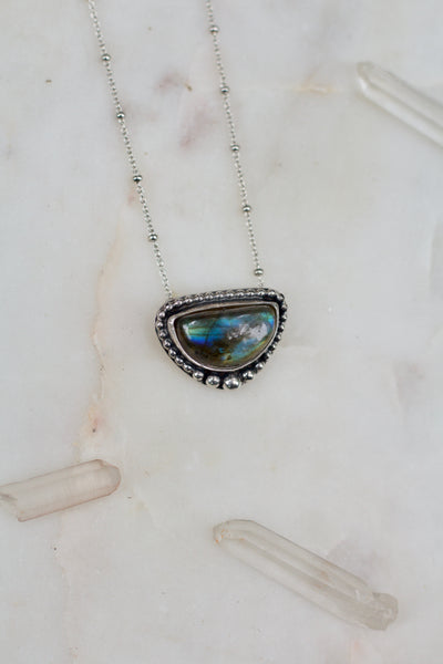 Labradorite Half Moon Necklace