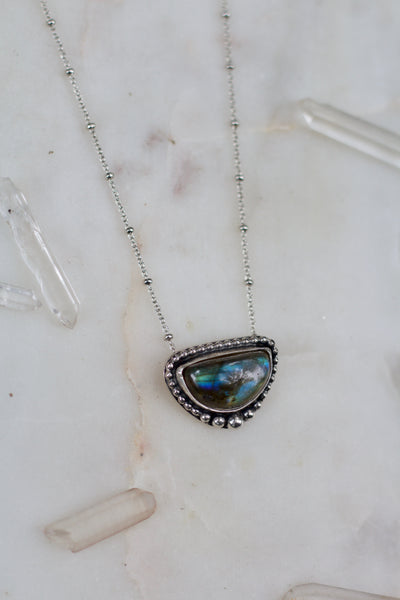Labradorite Half Moon Necklace