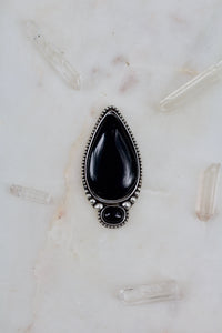 Adjustable Onyx Ring