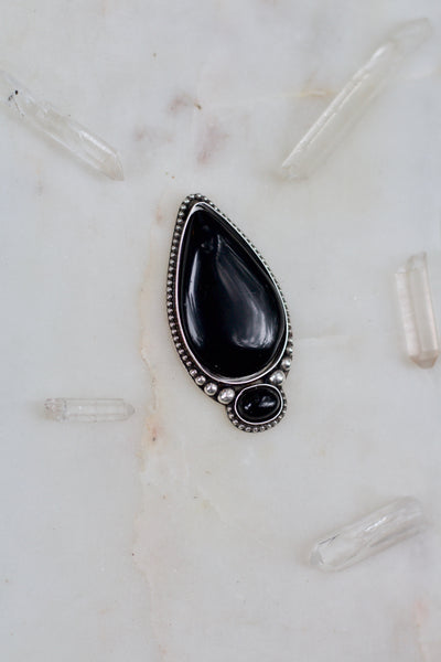 Adjustable Onyx Ring