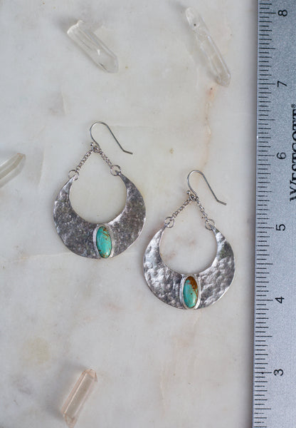 Turquoise Crescent  Earrings (small)
