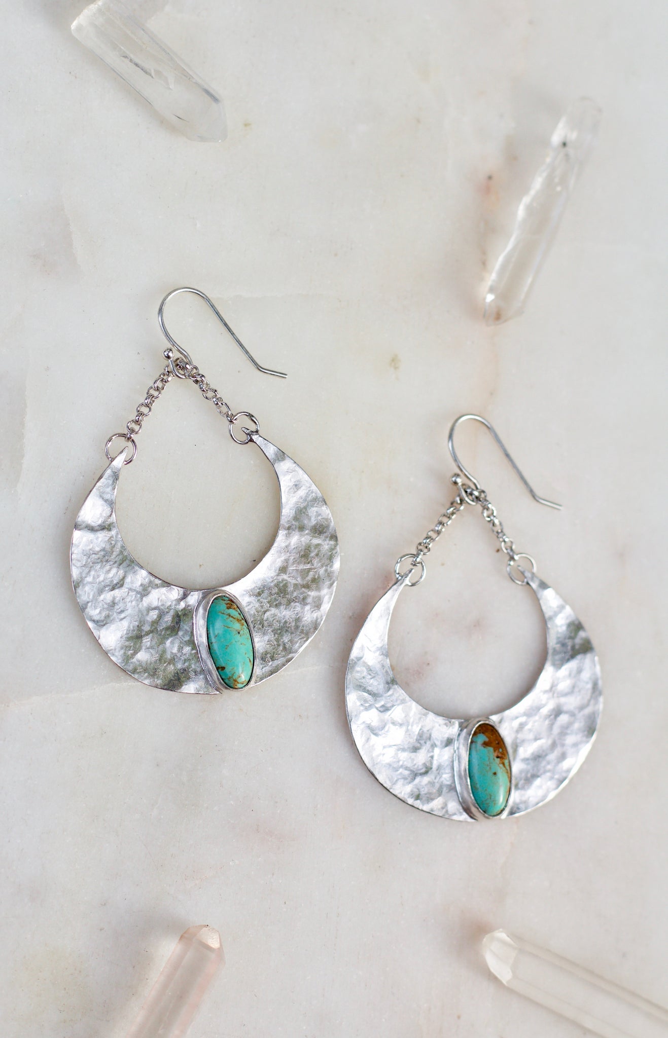 Turquoise Crescent  Earrings (small)