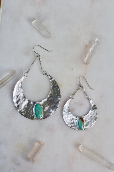 Turquoise Crescent  Earrings (small)