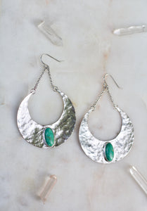 Turquoise Crescent  Earrings (large)