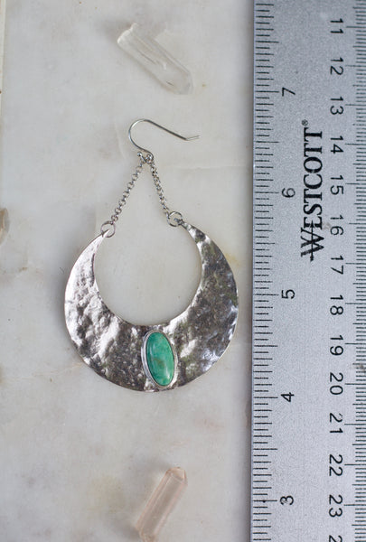 Turquoise Crescent  Earrings (large)