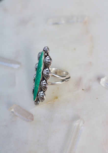 Tyrone Turquoise Stamped Ring