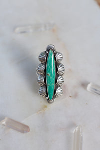 Tyrone Turquoise Stamped Ring