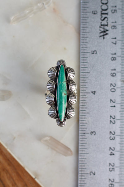 Tyrone Turquoise Stamped Ring