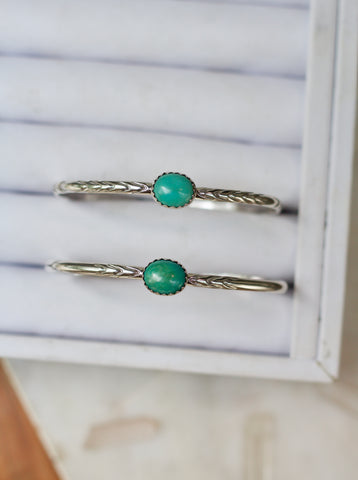 Stamped Turquoise Cuff Bracelet