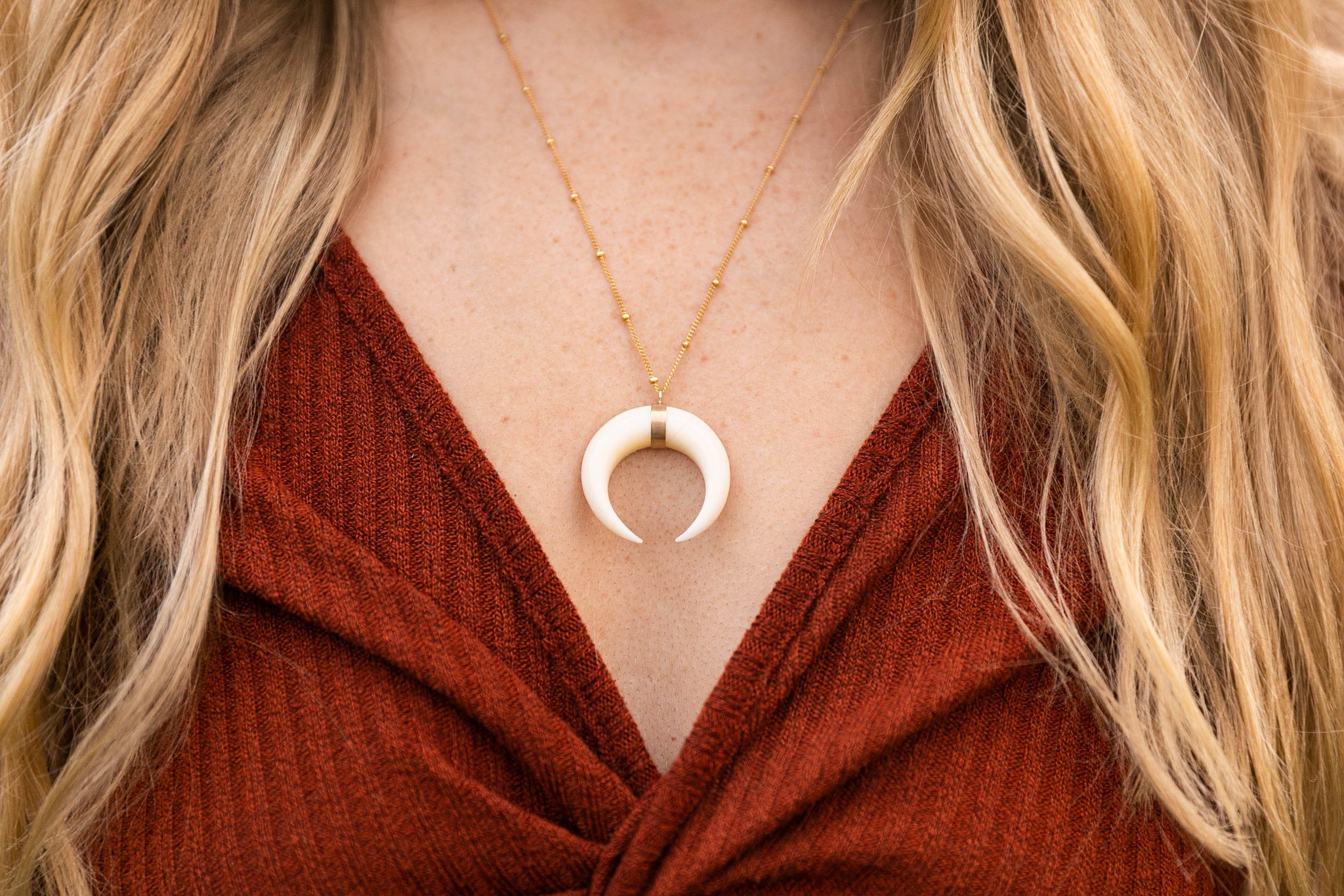 Golden Crescent Necklace