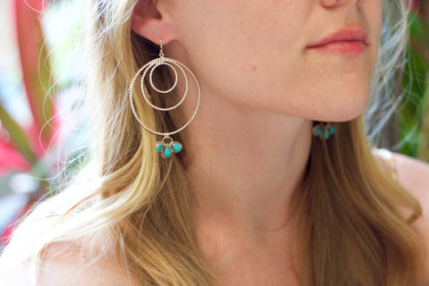 Turquoise Eclipse Hoops